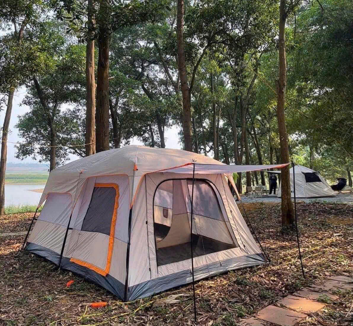 Lều Cắm Trại Camping 5-8 Người 2 Phòng 2 Lớp rộng thoáng Chống gió chống Côn Trùng (mã LT39.1)