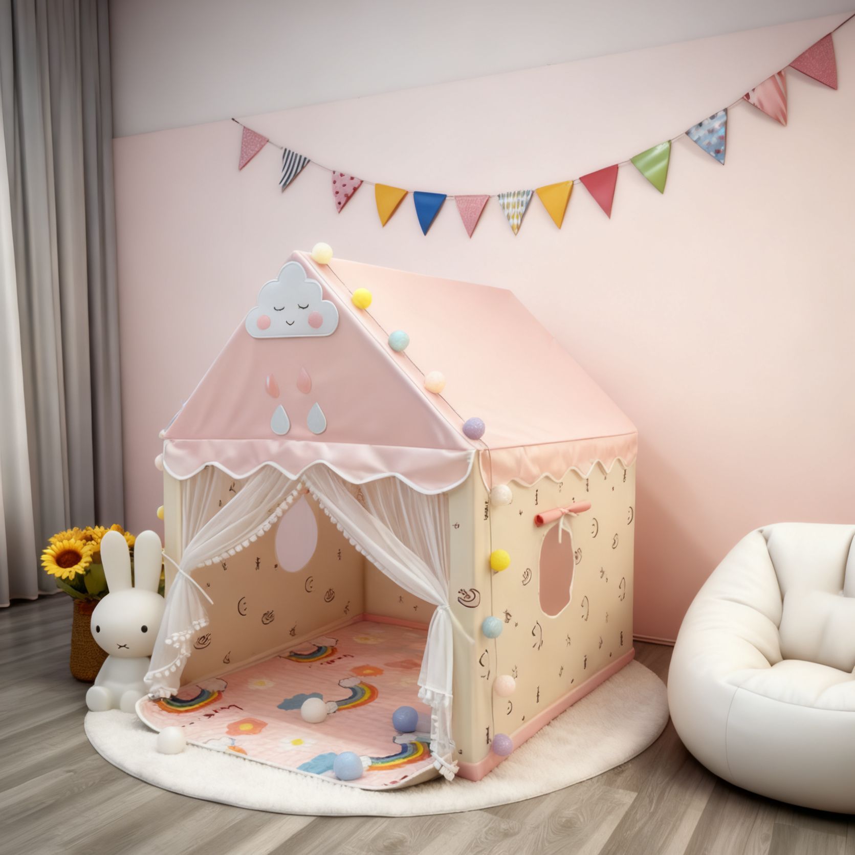 Lều Cho Bé Ngủ Riêng, Lều Ngôi Nhà Loại Lớn Nhất, Lều Trẻ Em Cao Cấp, kích thước 160x125cm (LT72)